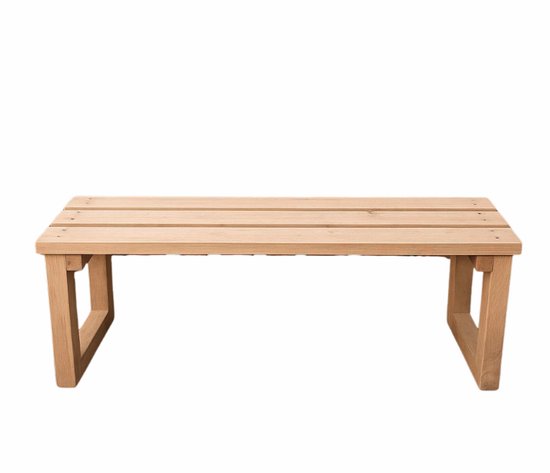 Banc de jardin en bois robuste – Livré monté – Banc de jardin naturel 170 x 45 x 45 cm – Idéal pour trois personnes – Traité à l'huile (teinture)