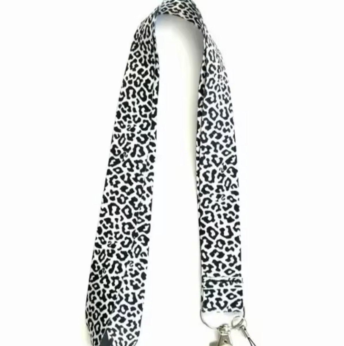 Panterprint keykoord - Leopard keykoord - Zwart/Wit - Sleutelhanger met koord - Nekkoord met sleutelhanger - 1 stuk - CHPN