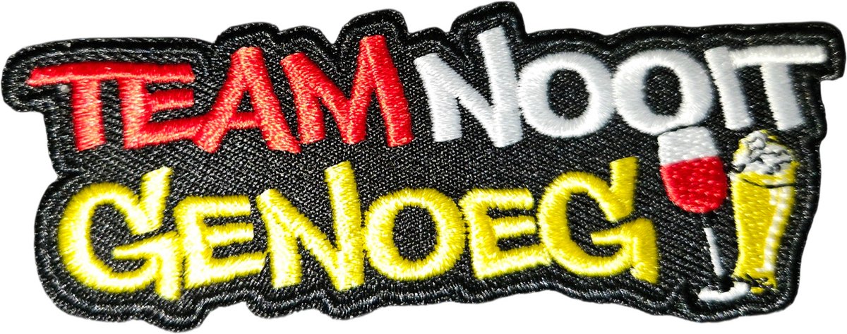 Carnavalsembleem Team nooit genoeg