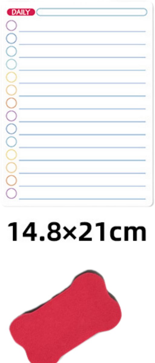 Magnetische kalender voor op de koelkast met whiteboardstift - Kalender met whiteboardstift en whiteboard voor op de koelkast - Magnetische maand- en weekplanners - Met lijstbord - Inclusief 5 stiften en 1 wisser — cadeau in Kalenders & Planners - foto 4