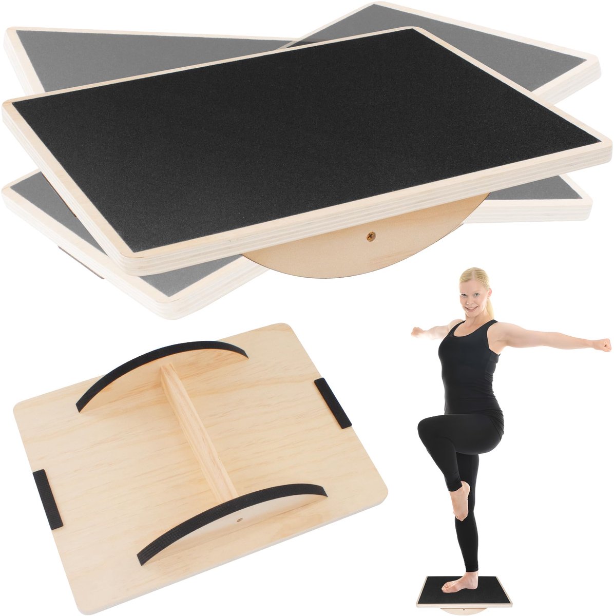 Unyqoos® Houten Balance Board voor Verbeterde Stabiliteit en Fitness Training