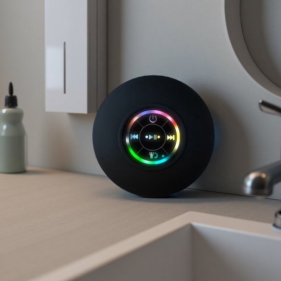 Xleader, SoundAngel Mate Professionele IPX7-gecertificeerde waterdichte doucheluidspreker met zuignap, haakclip, geïntegreerde microfoon, kristalhelder geluid en rijke bas, 12 uur speeltijd