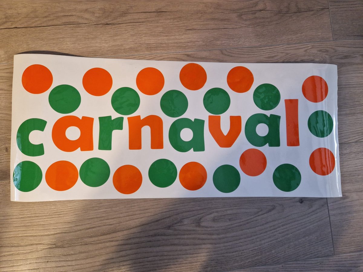 Herbruikbare statische raamsticker CARNAVAL
