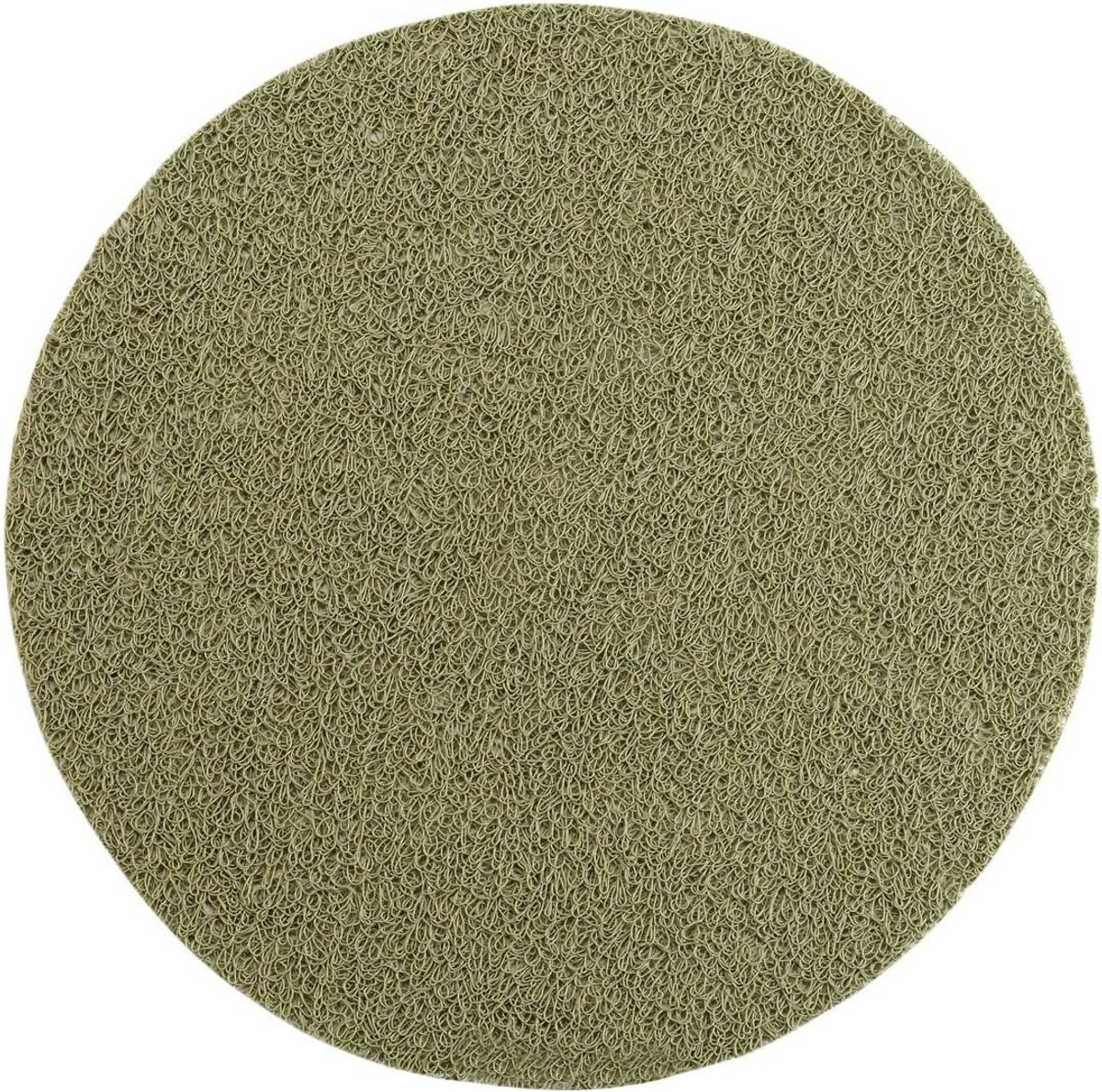Set van 4 Ronde Placemats 38 cm Groen - Afwasbare Tafelonderleggers voor Eettafel