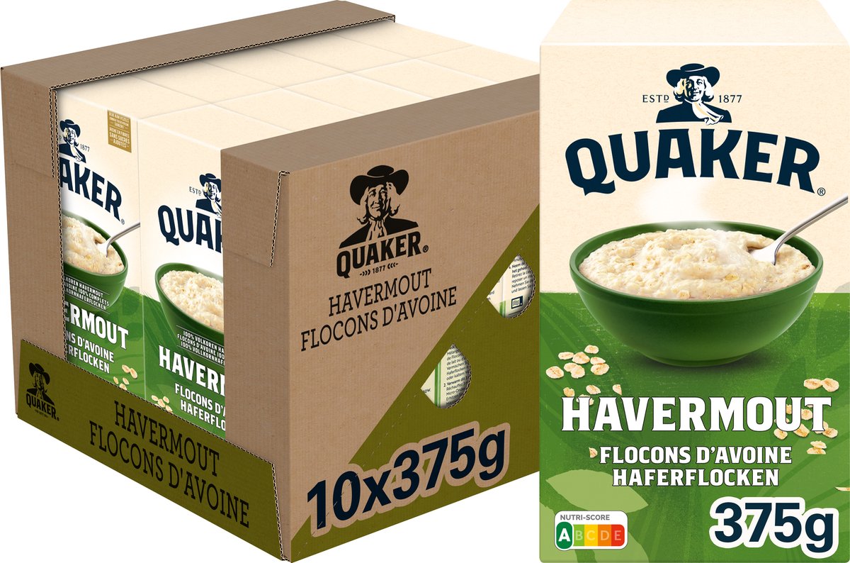 Quaker Havermout - Ontbijtgranen - 10 x 375 gram