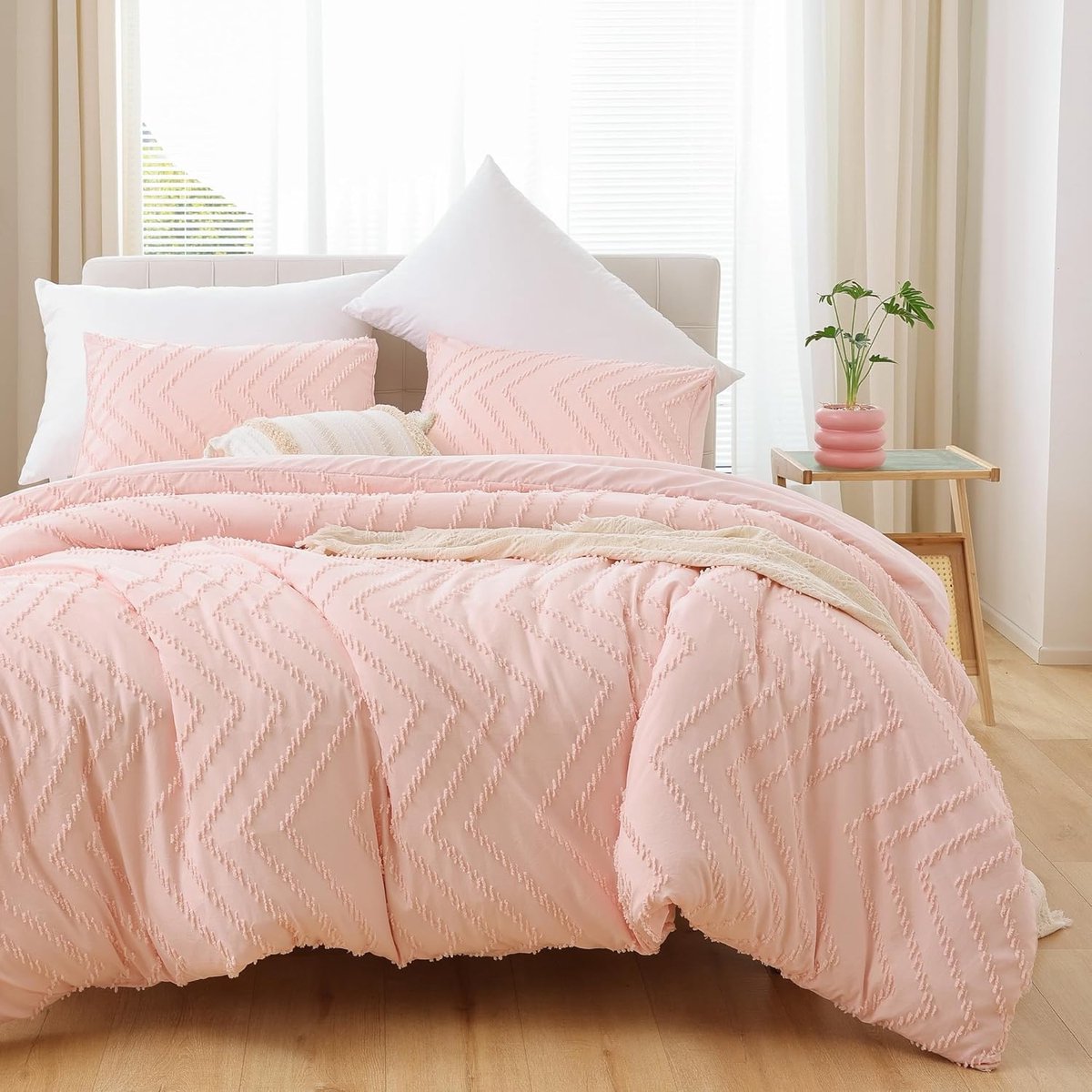 Famanu – Bohoset full size 3-delig blush roze getuft design