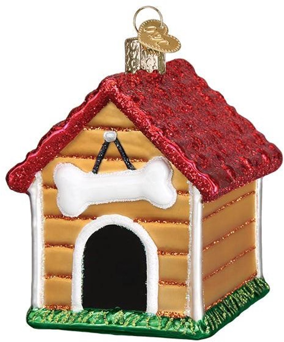 Kerstbal Hondenhok – Glazen Kerstornament – Old World Christmas