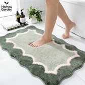 Home&Garden Luxe Badmat – Anti‑Slip – Zacht & Absorberend – 80×50 cm – Groen – Sneldrogend – Badkamer Mat