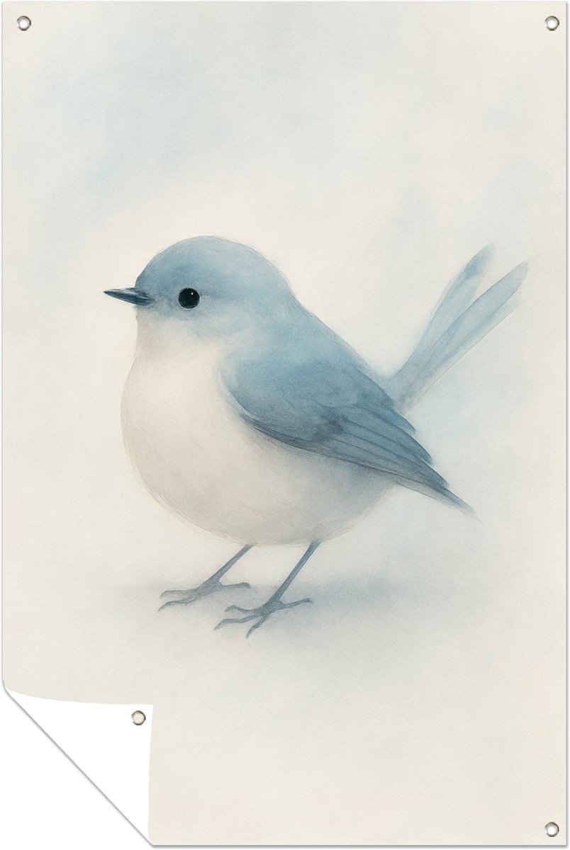 Blauwe vogel – wanddecoratie tuin – Tuinposter – 80x120 cm