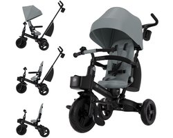 Kinderkraft AVEO 2 PLUS 6-in-1 Tricycle – From 9 Months to 5 Years – Adjustable Seat & Push Bar – With UPF50+ Sunshade, Grijs