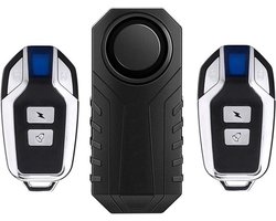 KARZO - Anti-diefstal inbraak fiets alarm draadloze vibratie bewegingssensor waterdicht met 2 afstandsbedieningen 113 dB super luid voor voertuigen