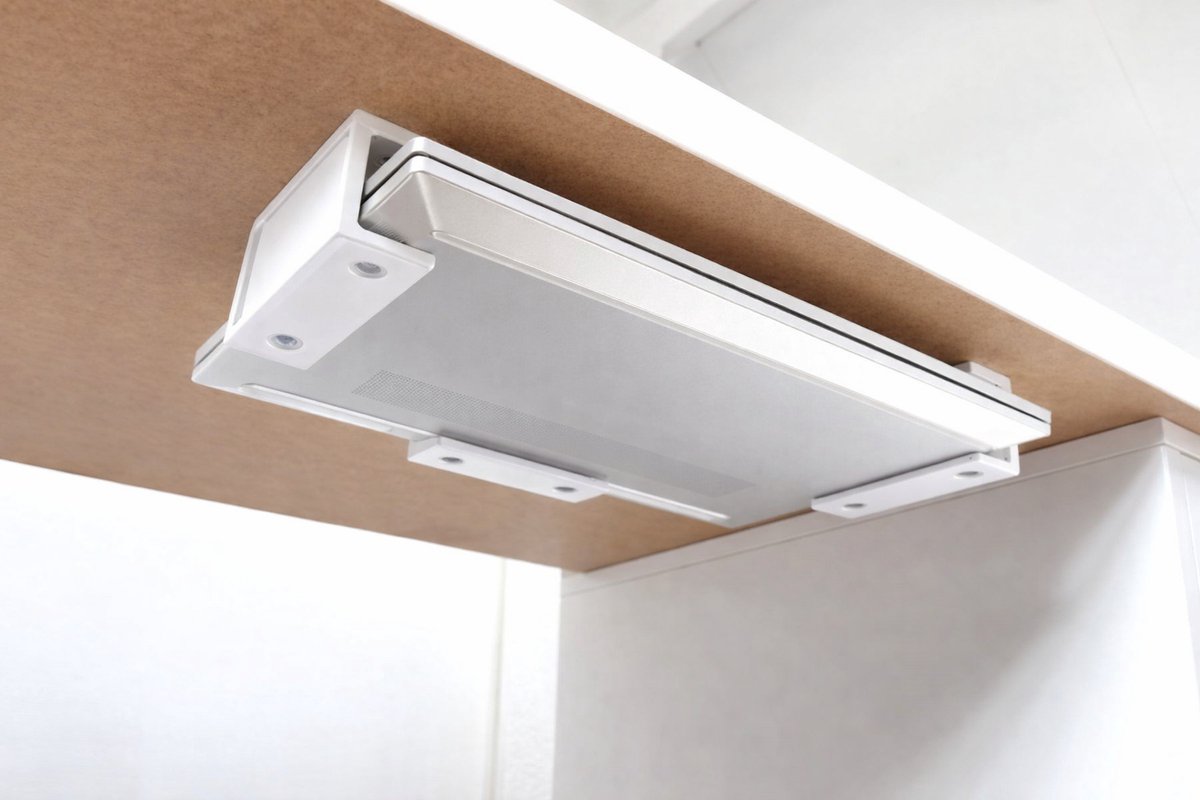 Laptophouder onder bureau - Laptop organizer - Beugels onder tafel montage Laptop houder - Wit