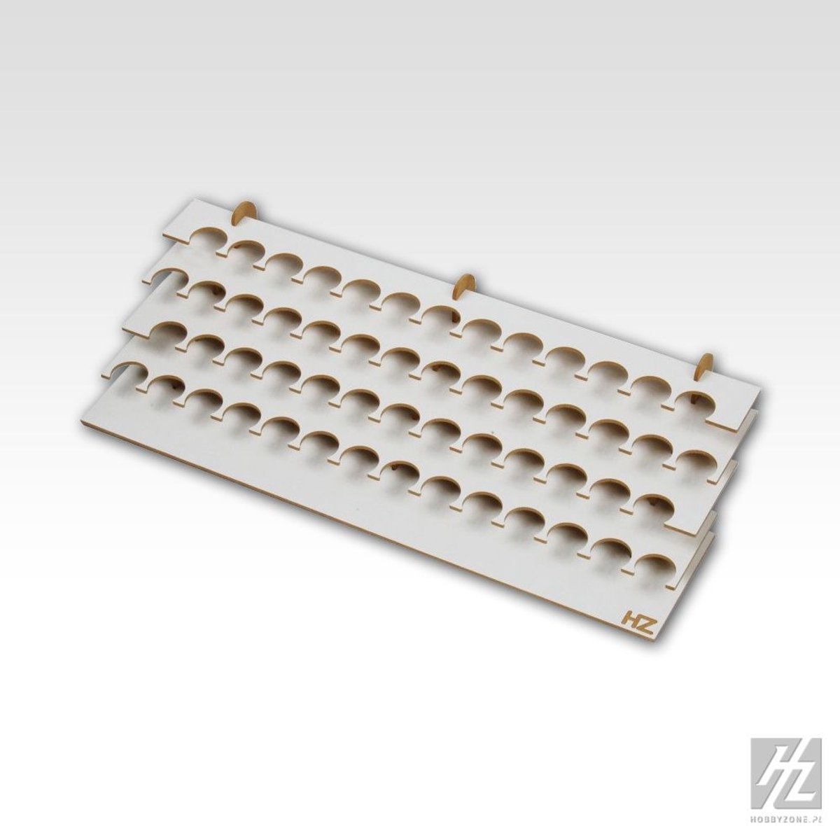 HobbyZone S1S Verfrek – Opbergsysteem voor 54 verfpotjes (Alleen voor 26 mm doorsnede) - houten opbergsysteem - modulair