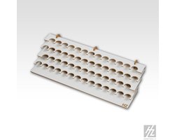 HobbyZone S1S Verfrek – Opbergsysteem voor 54 verfpotjes (Alleen voor 26 mm doorsnede) - houten opbergsysteem - modulair