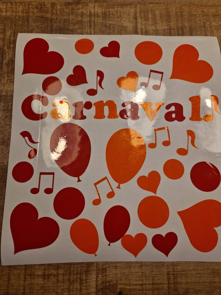 Herbruikbare statische raamsticker CARNAVAL