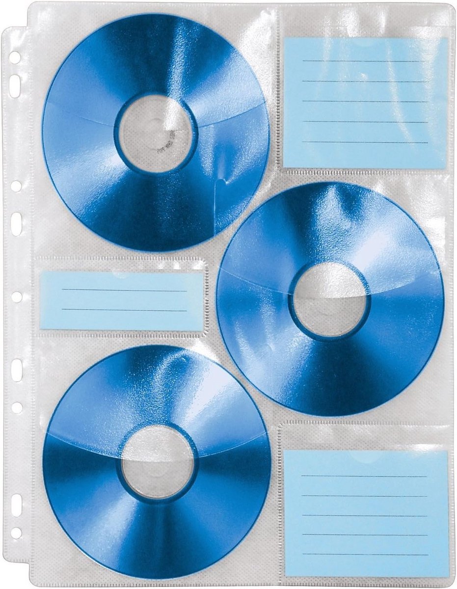 Set van 60 Transparante CD/DVD Index Hoezen voor Opslag en Archivering
