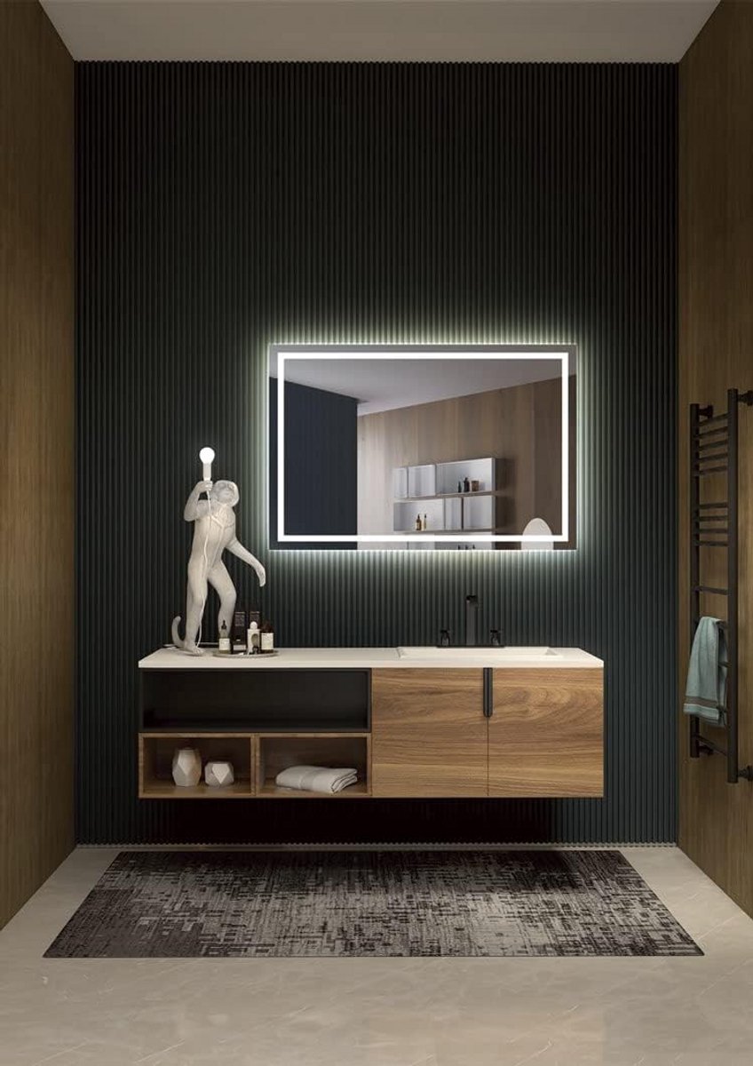 Ronde LED Spiegel met Verlichting voor Badkamer of Slaapkamer - Wandspiegel met IP44 - 120x80 cm