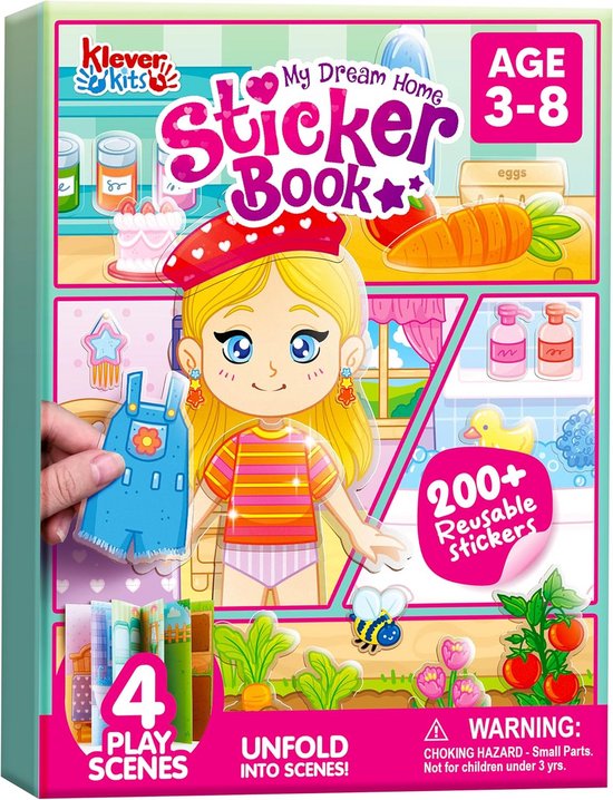 Herbruikbare 3d Stickerboek Voor Kinderen Draagbaar En Waterdicht 