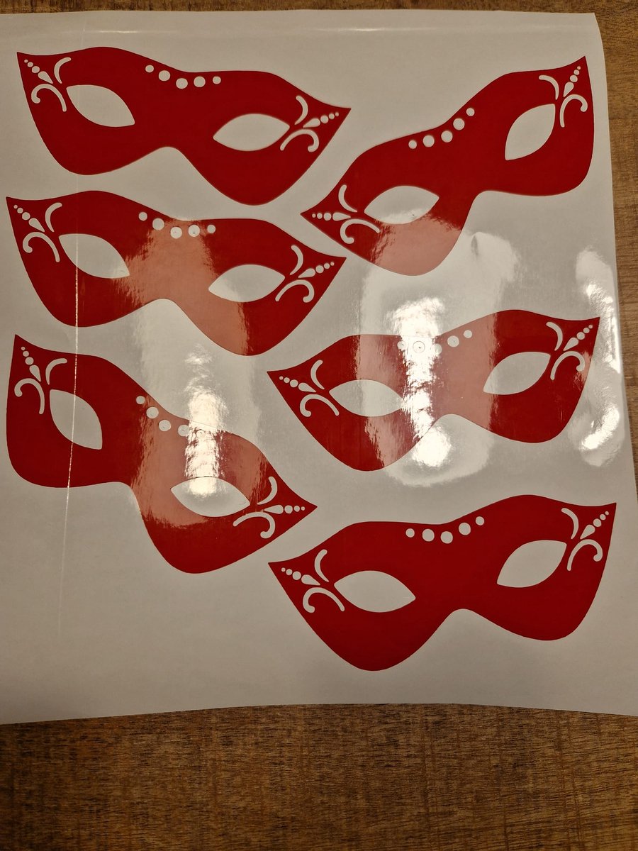 Herbruikbare statische raamsticker carnaval maskers