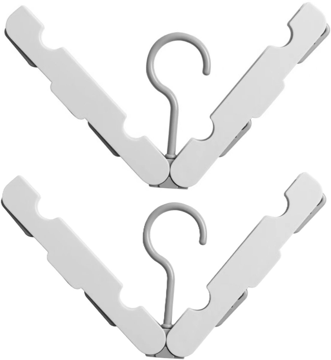 Wasrek inklapbaar - Wasrek Hangend - Draagbare opvouwbare hanger met haak - Ideaal voor op reis, kampeerders, reizigers en kleine ruimtes - Tweedelig pakket - Grijsachtig wit