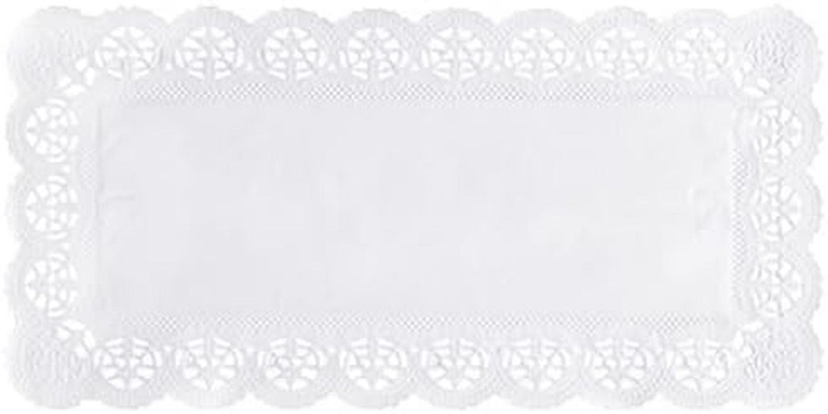 250 Stuks Wit Kantpapier Rechthoekig 34x17 cm voor Gebak en Decoratie
