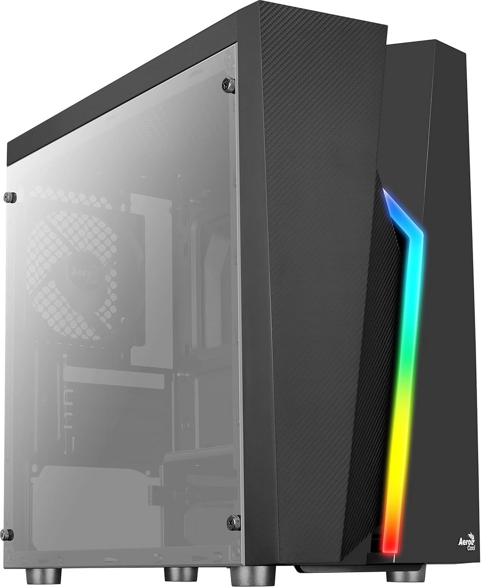 Mini ATX Gaming PC Behuizing met RGB, Gehard Glas Zijpaneel en Ventilator