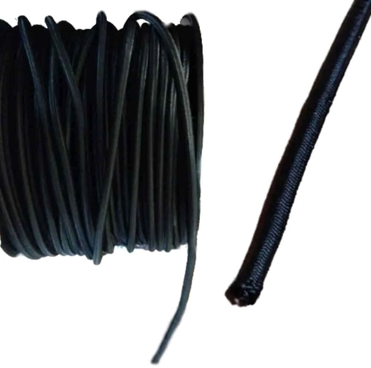 Elastisch Touw 10 mm, Zwart, 25 Meter, PP Mantel