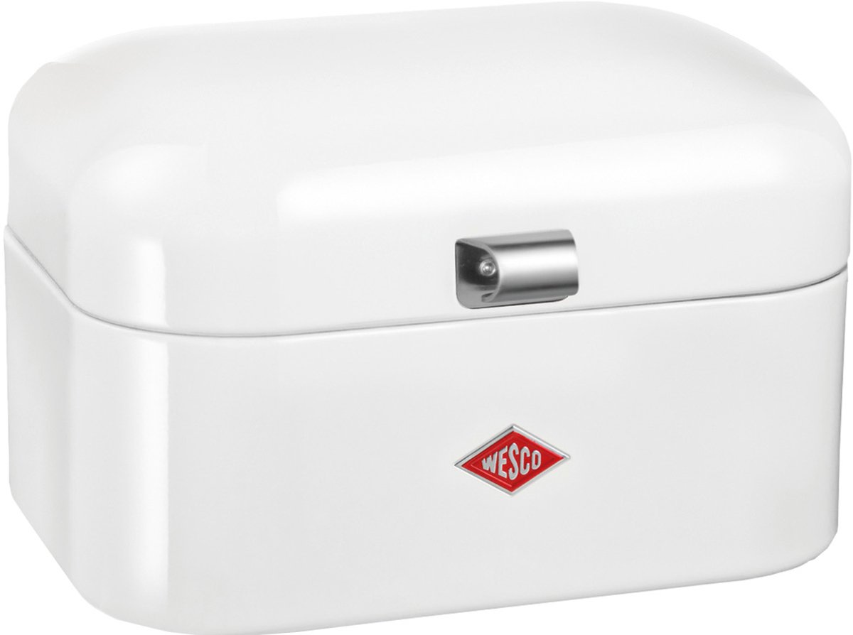 WESCO Single Grandy Broodtrommel | 7,5 Liter - Maat M | Metaal - Wit | Broodopslag
