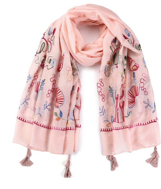 Écharpe en soie et viscose - Écharpe Trendy - Femme - Rose