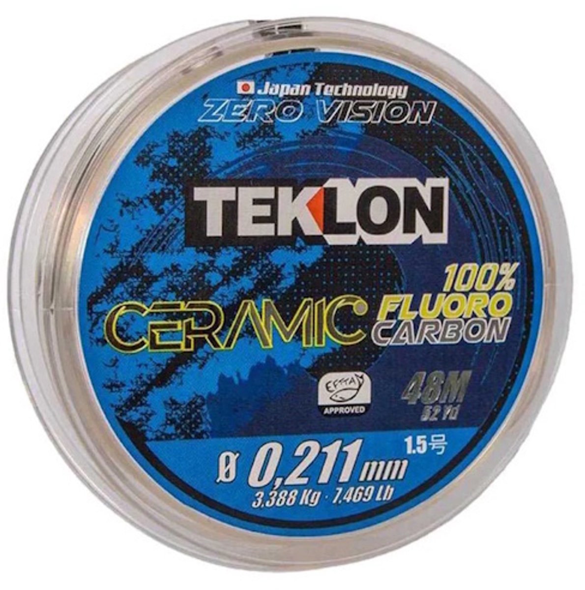 Teklon Ceramic Fluorocarbon vislijn 48 meter - 100% fluorocarbon leadermateriaal van Teklon voor maximale onzichtbaarheid onder water 0.138MM / 1,416KG