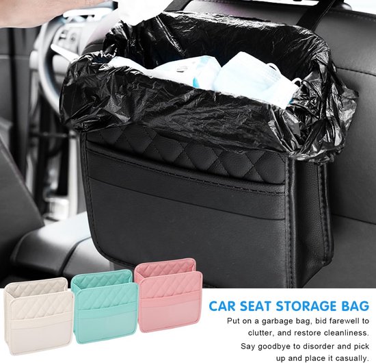 1 artikel - Auto achterbank organizer - Auto achterbank ophangtas - Hangende organizer - Auto opbergdoos - Essentiële auto reisaccessoire - Zwart - 25 x 25 cm - Geschikt voor de meeste auto's van Merkloos — afbeelding 5