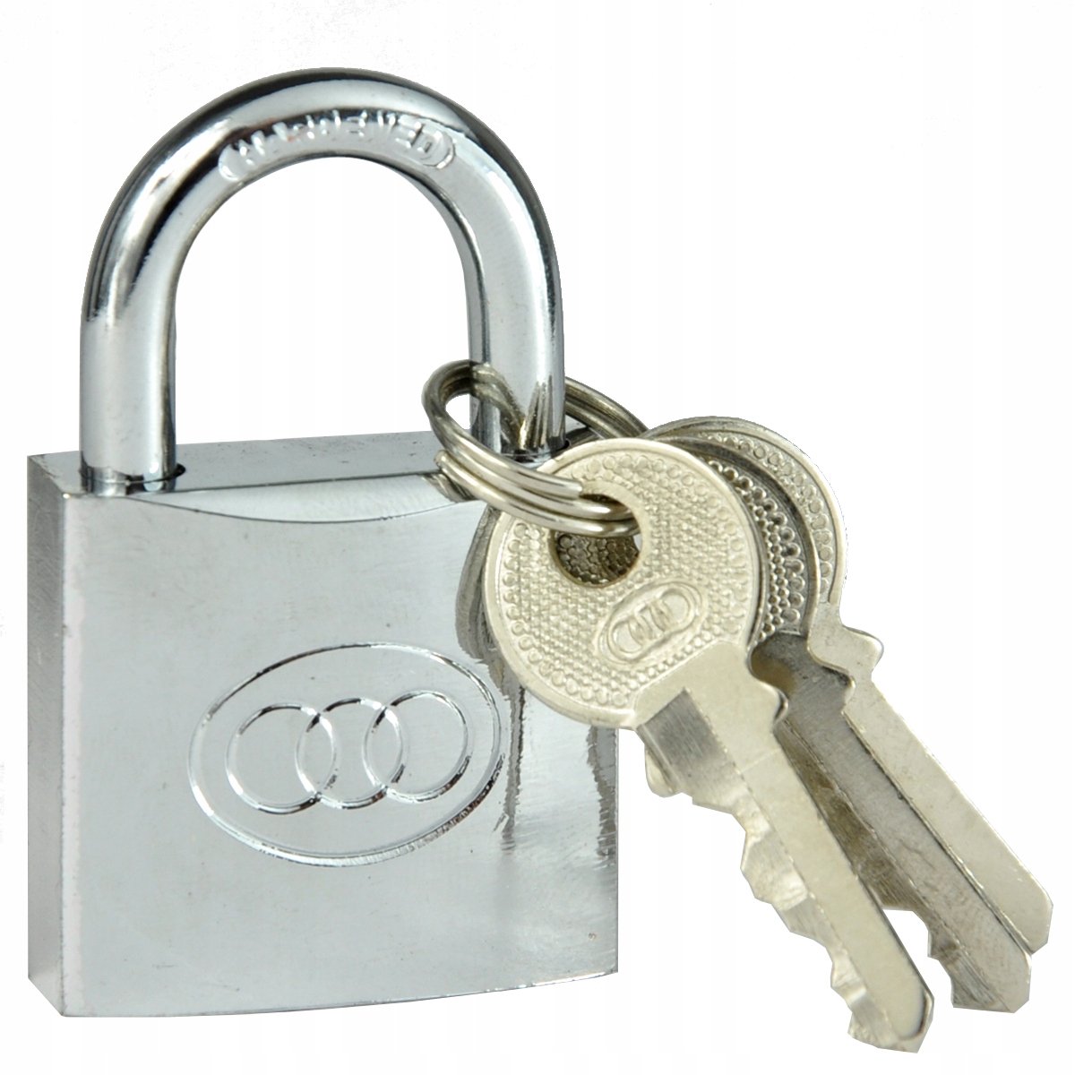 Gehard Stalen Hangslot 40mm Chroom met 3 Sleutels