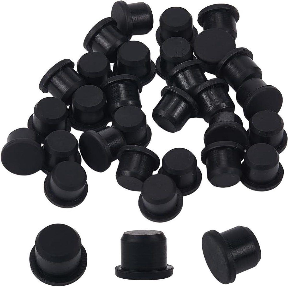 TTGoods - 30 stuks Zout- en Peper Schudders voor Flessen en Pijpen met Zwarte Siliconen St