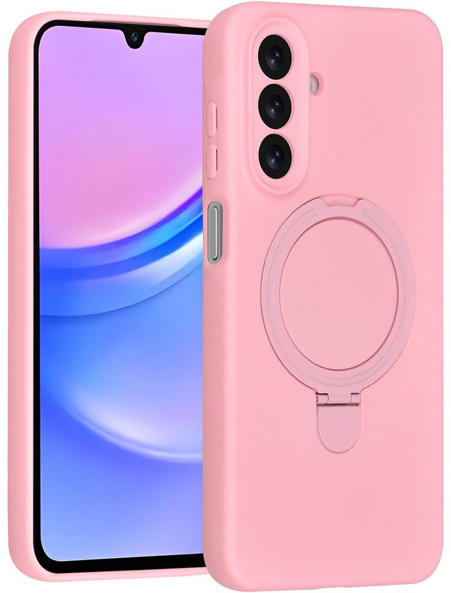 TUNIQ Back cover - Galaxy A17 - Sakura Pink - Magsafe met Ring Stand - Valbescherming