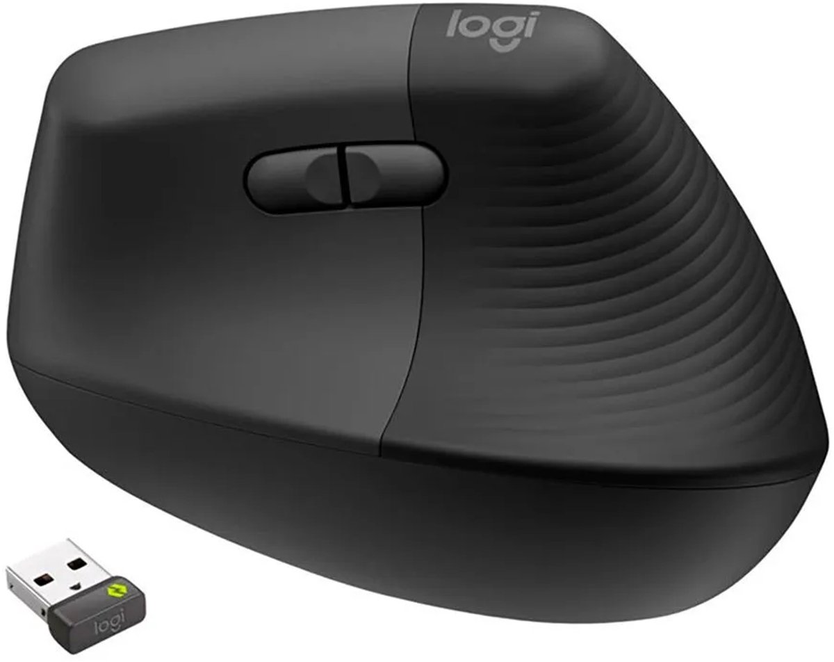 Logitech Lift Vertical Ergonomische Muis - Voor Business - Draadloos & Bluetooth - Logi Bolt - Silent Click - 4000 DPI - Grafiet (Zwart) thumbnail 5