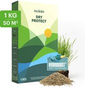 Joyfields Dry Protect - Droogtebestendig graszaad - 1 kg voor 50 m² - Droogte- en hittebestendig - Minder bewatering nodig - Diepe en sterke wortelgroei - Met Hydroboost-coating