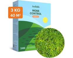 Joyfields Moss Control - Anti-mos Gazonmeststof - 3 kg voor 40 m² - Krachtige 2-in-1 oplossing - Werkt tot diep in de wortels - Voor een diepgroen en mosvrij gazon