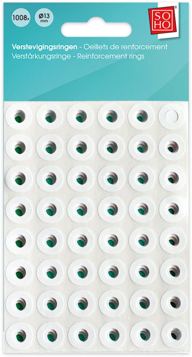 HERMA Lot De 500 Oeillets De Renforcement 12 Mm Plastique Blanc - Autocollants Renfort Feuilles, Reliure, Cartons