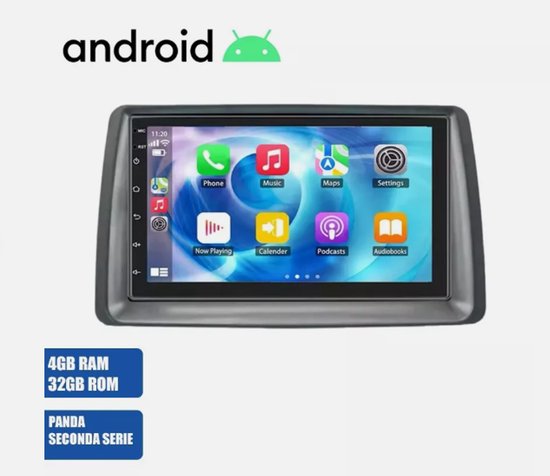 7inch Car Stereo Radio Car-play GPS Navigation Compatible for Fiat Panda 2003-2011 Android 14