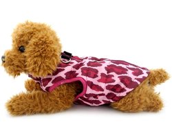 Hondenjas - Hondentrui - Hond Warme jas - Jas Vest Harnas - Kleine Honden Puppy's Katten - Winterkleding Camouflage - Perfect voor Chihuahua - Feestdecoratie - Kerstversiering - Kerst - L - Rozerood