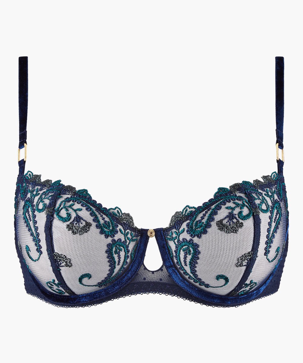 Aubade Velvet Memories beugel bh met borduring en fluweel - Blauw