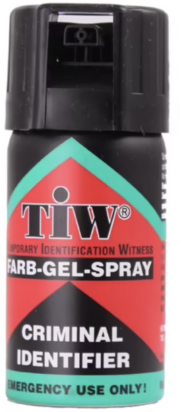 TIW Farb Gel Spray 40 ml – 100% Legaal Alternatief voor Pepperspray | Zelfbeschermingsspray