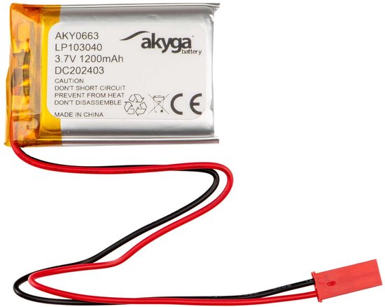 Batterie Akyga LP103040 Taille de la batterie : LiPo spéciale 3,7 V 1 200 mAh