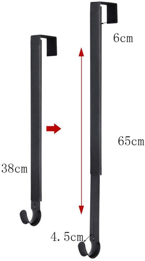 2x Stuks Windhaak - Windhaken - Zwart - Staal Geepoxeerd - 200 Mm   Stormhaken   Deurhaken   Raamhaken