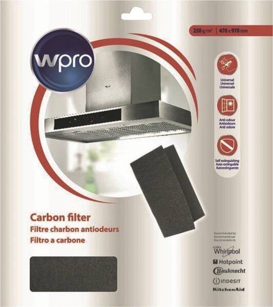 filtre à charbon 47x97cm (250 g / m�) 1er.