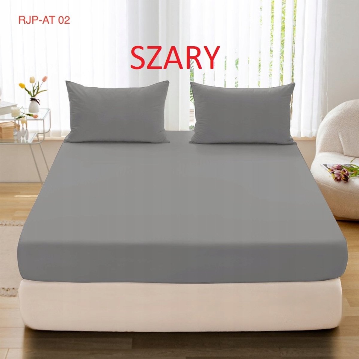 Jersey Hoeslaken 200x220cm - 100% Katoen, Dik, Grijs