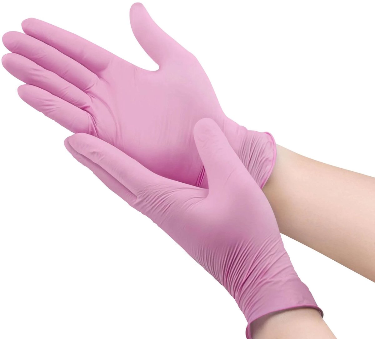 100 stuks Small Roze Nitril Wegwerphandschoenen - S - Latex Vrij - Wegwerp Handschoenen - Ongepoederd - Poeder vrij