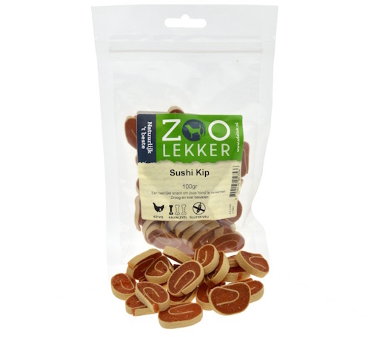 Zoolekker Sushi Kip - gezonde hondensnack in 100 g verpakking