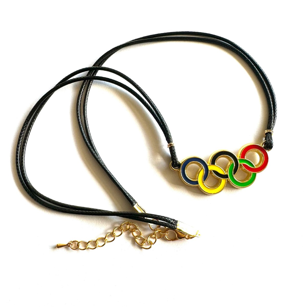 SportPresent® - OS - Ketting - Zwart - Olympische Ringen - Olympische Spelen - Torino - 2026 - LA 2028 - Peking - Beijing - Kleur - Sportsieraad - Sieraden - Sportsieraden