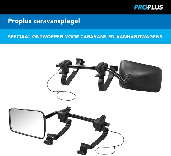 ProPlus Caravanspiegel - Opzetspiegel - Deluxe - Veilig - Eenvoudig en Snelle Montage - Geschikt voor grote autospiegels - Multi verstelbare bevestigingsarmen - Universeel voor Links en Rechts - Inclusief Opbergtas en Elastische Veiligheidskoord van ProPlus — afbeelding 5